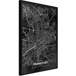 Arkiio Affisch Dark Map of Frankfurt [Poster] 40x60 Poster